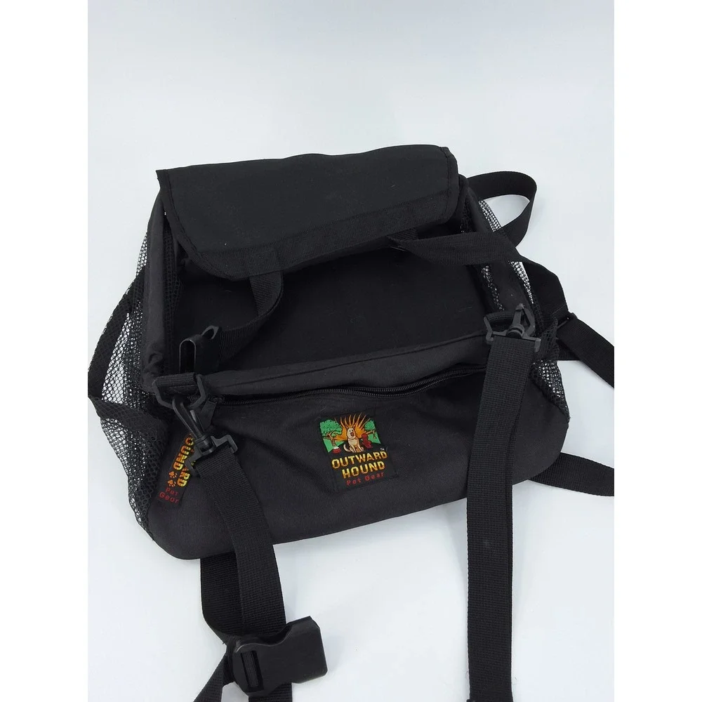 Outward Hound Pet Carrier Backpack‎ Black Small Dog Cat Travel Bag Mesh Sides